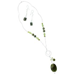 Collar Plata 925 Y Piedra Natural Verde - Modelo 110003