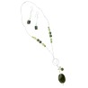Collar Plata 925 Y Piedra Natural Verde - Modelo 110003
