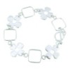 Pulsera Plata 925 Cuadro Y Flor | Jazmín Joyas Guatemala