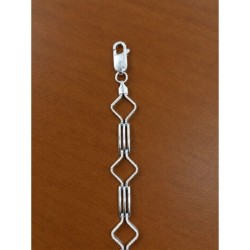 Pulsera de plata 925 con eslabones rectangulares tipo barra y rombos