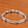 Pulsera para niña de plata 925 con eslabones rectangulares calados (5