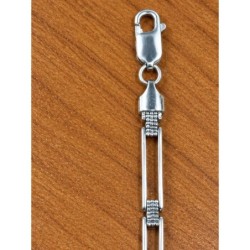 Pulsera para niña de plata 925 con eslabones rectangulares calados (5