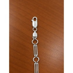 Pulsera para niña de plata 925 con eslabones de doble barra y puente