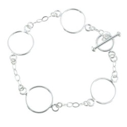 Pulsera Plata 925 Círculos | Jazmín Joyas Guatemala