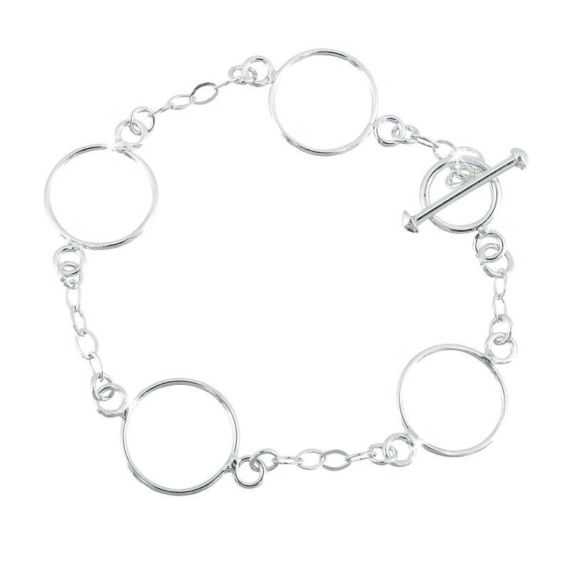 Pulsera Plata 925 Círculos | Jazmín Joyas Guatemala