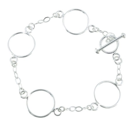Pulsera Plata 925 Círculos | Jazmín Joyas Guatemala