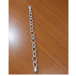 Pulsera de plata 925 con eslabones de óvalo alargado y hexágono