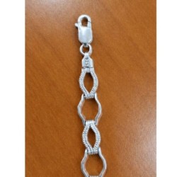 Pulsera de plata 925 con eslabones de óvalo alargado y hexágono