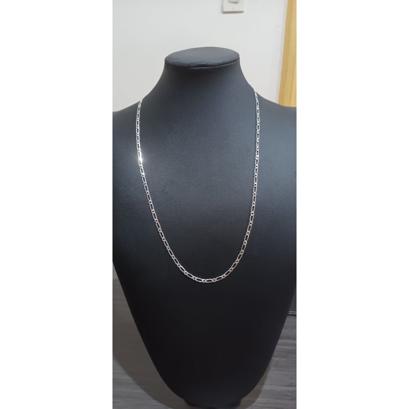 Cadena de plata 925 con eslabón estilo Fígaro patrón alternado 3x1