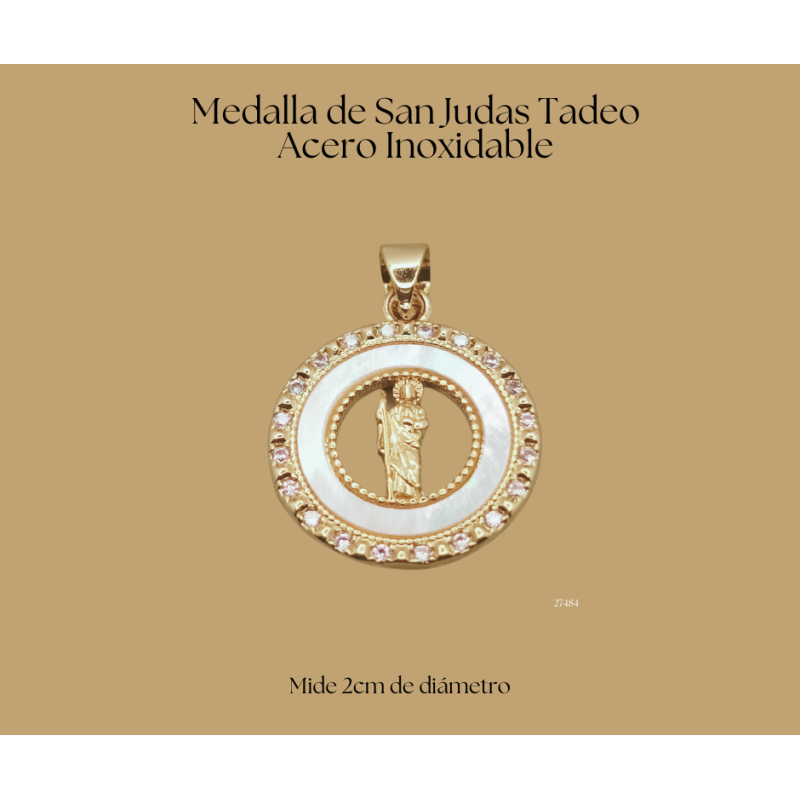 Medalla de San Judas Tadeo acero inoxidable