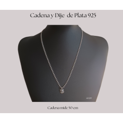 Juego Cadena de plata 925 italiana con dije de ranita con piedras azules