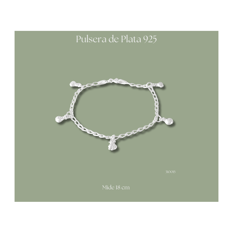 Pulsera de plata 925 de bolsita de dinero