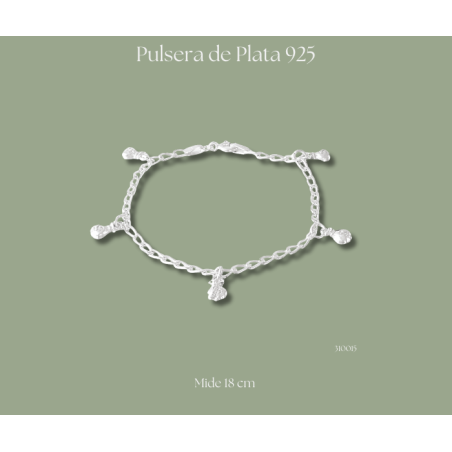 Pulsera de plata 925 de bolsita de dinero