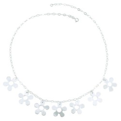 Collar Plata 925 Flores - Modelo 210017