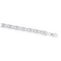 Pulso Valentino Diamantado Caballero Plata 925 | Jazmín Joyas Guatemal