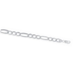 Pulso Caballero Fígaro Diamantado Plata 925 | Jazmín Joyas Guatemala