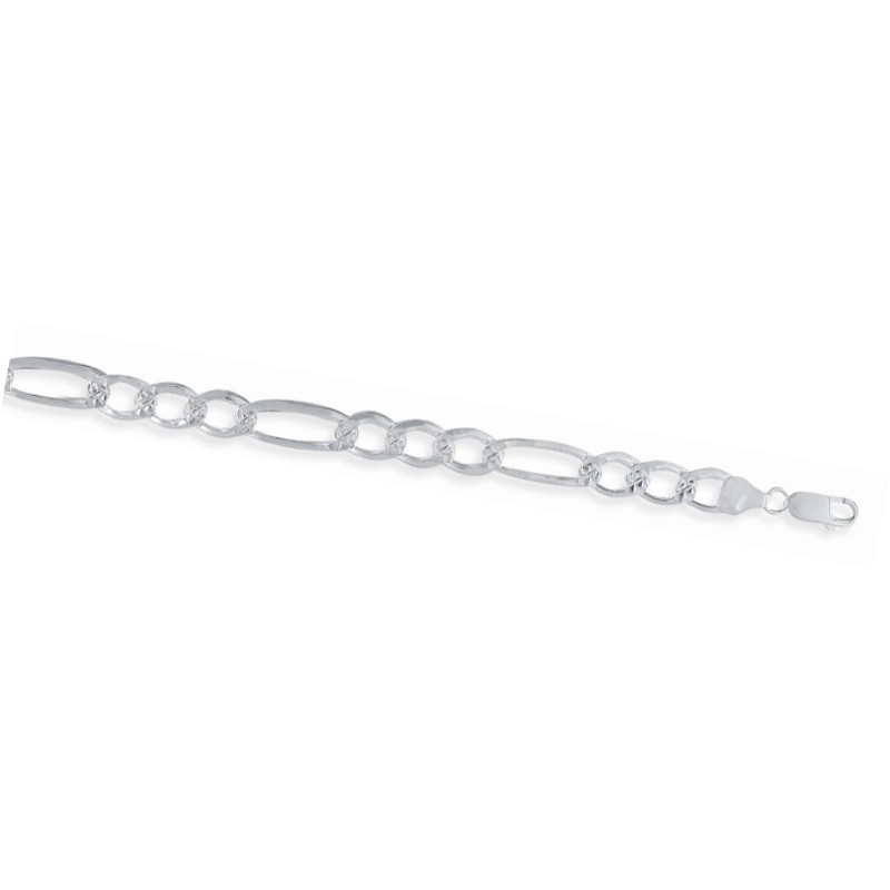 Pulso Caballero Fígaro Diamantado Plata 925 | Jazmín Joyas Guatemala