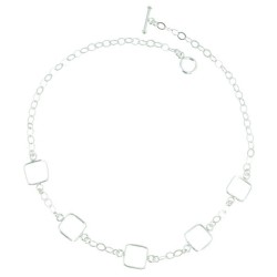 Collar Plata 925 Cuadros - Modelo 210021