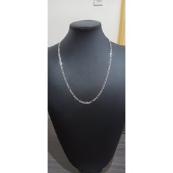 Cadena Plata 925 Fígaro Plana 3X1 55Cm 3Mm | Jazmín Joyas Guatemala