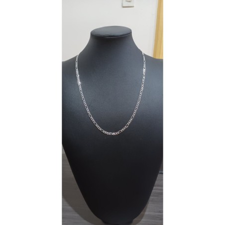 Cadena Plata 925 Fígaro Plana 3X1 55Cm 3Mm | Jazmín Joyas Guatemala