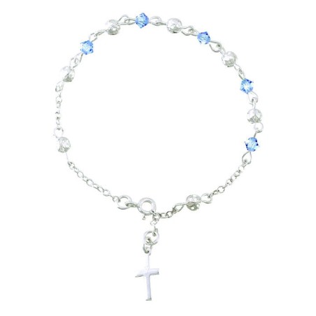 Pulsera Plata 925 Y Swarovski Azul | Jazmín Joyas Guatemala